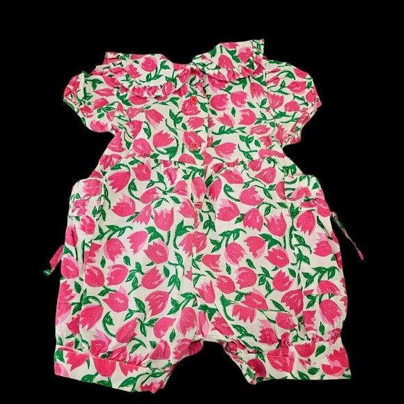 50s West Coast Baby Girl Short Romper Short Slv Button Closure Cotton Infant 12M - Picture 2 of 10
